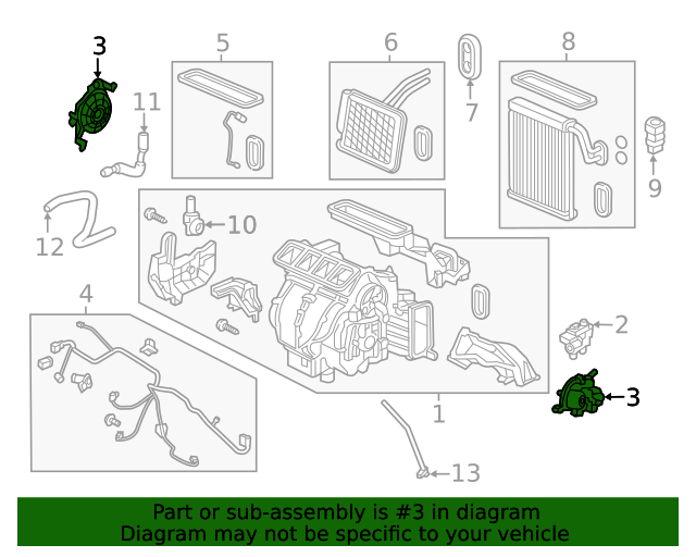 20172021 Honda Motor Assembly, Air Mix 79160TBAA21 Buy Honda Parts Now