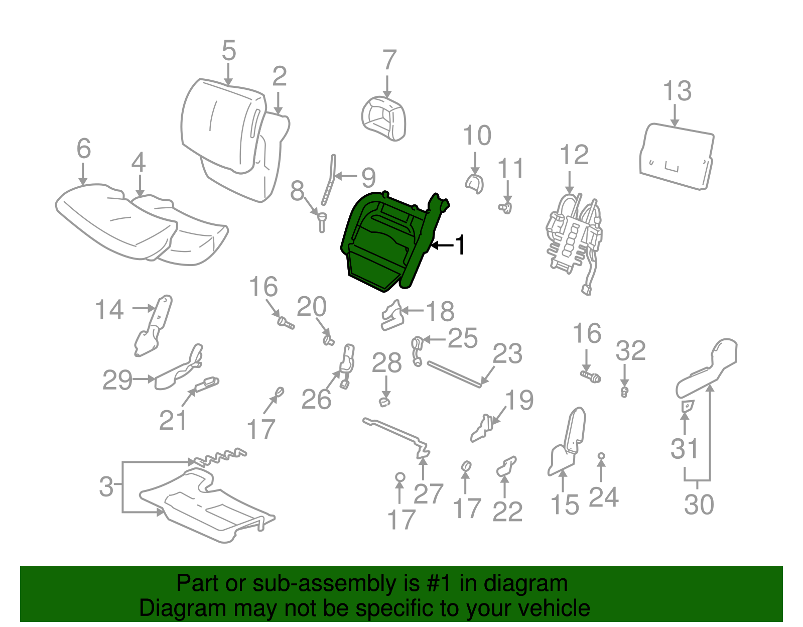 Seat Back Frame - GM (88897838)