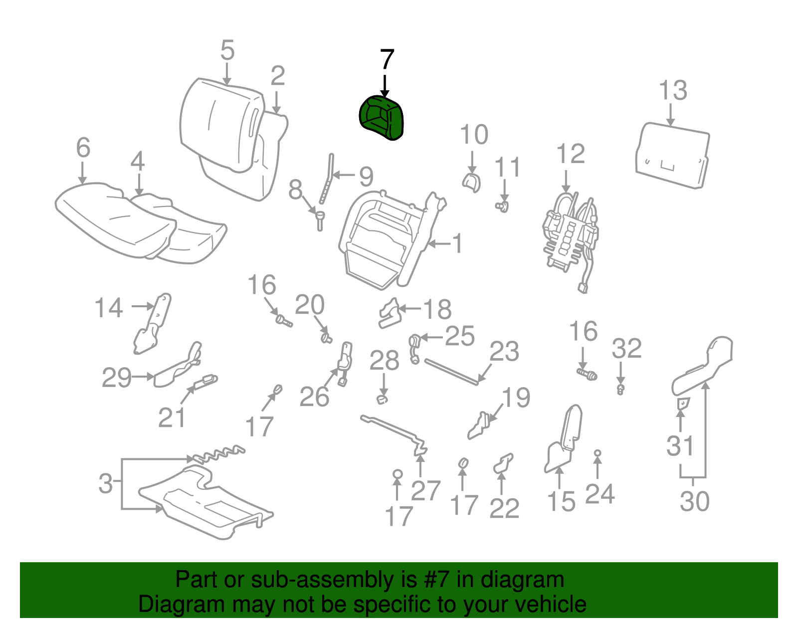 Restraint Assembly, D/Seat HD                 *Gray - GM (88951745)