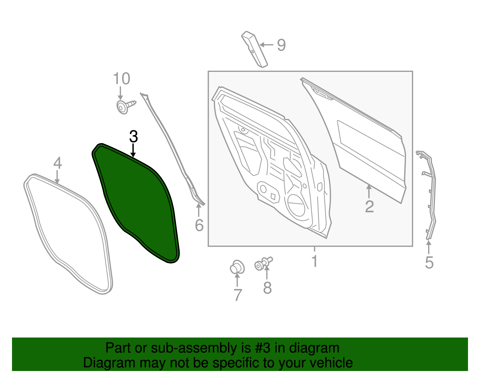 Door Weather-Strip - Ford (GP5Z-5425324-A)