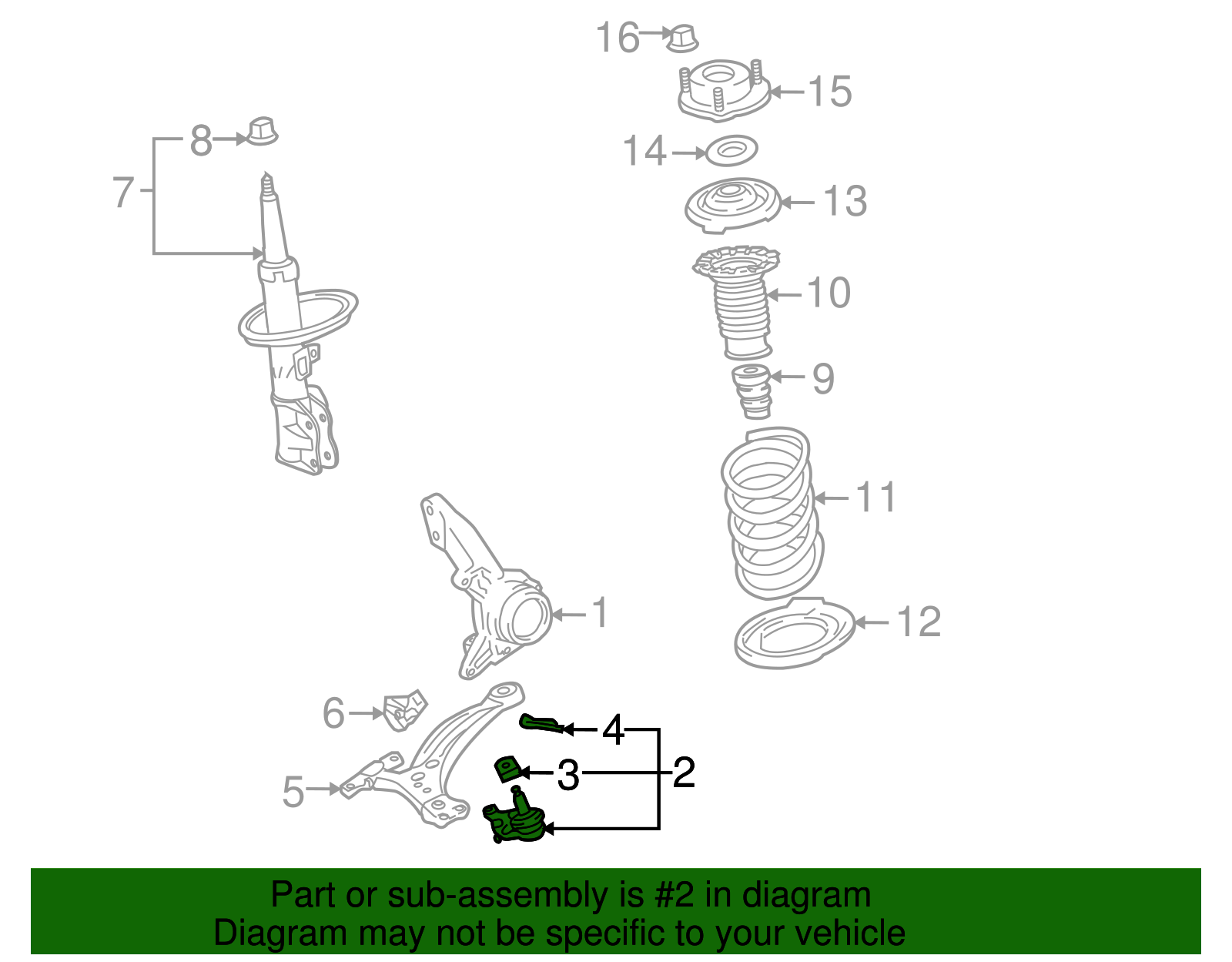 Suspension Ball Joint (Left, Front, Lower) - Toyota (43340-49035)