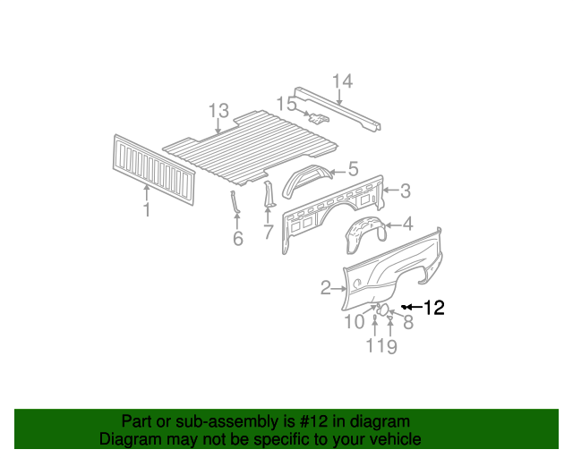 20012007 GM Fuel Tank Filler Door Bumper 15152450