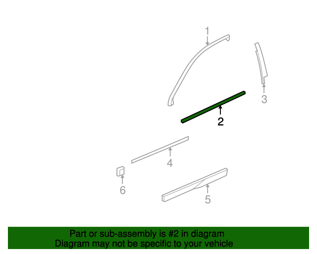 20072017 GM Driver Side Front Door Window Belt Reveal Molding 20940630