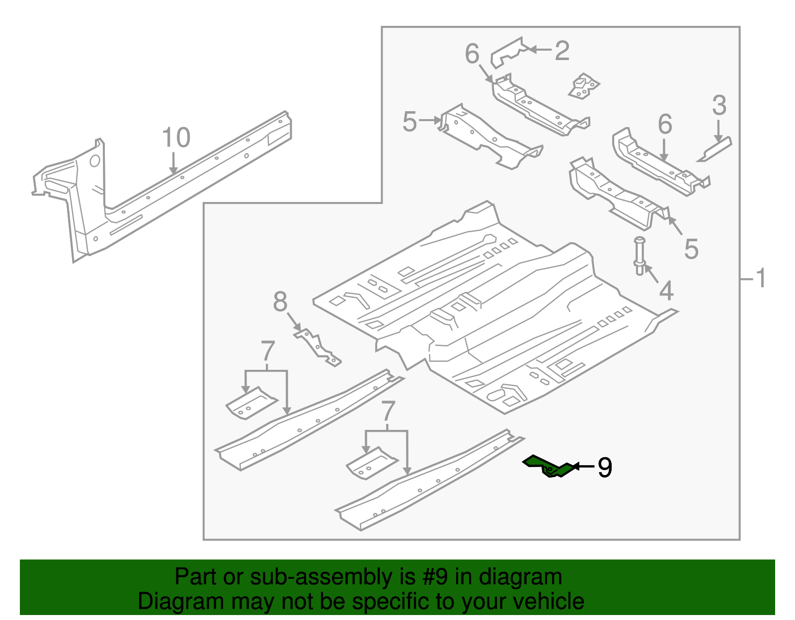 Floor Rail Reinforcement - Ford (HG9Z-54111K48-B)