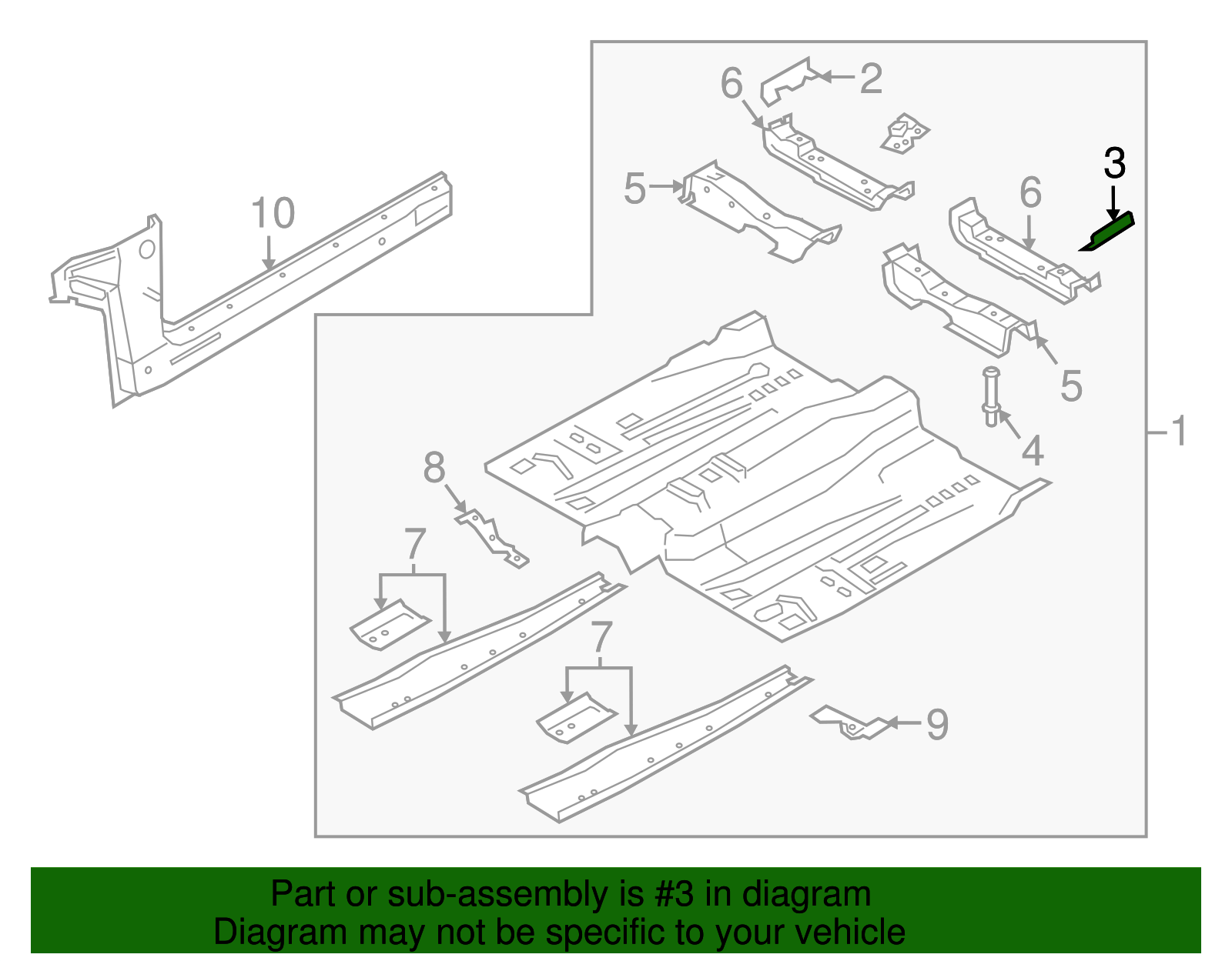Front Floor Pan Support Bracket - Ford (HG9Z-5411144-A)