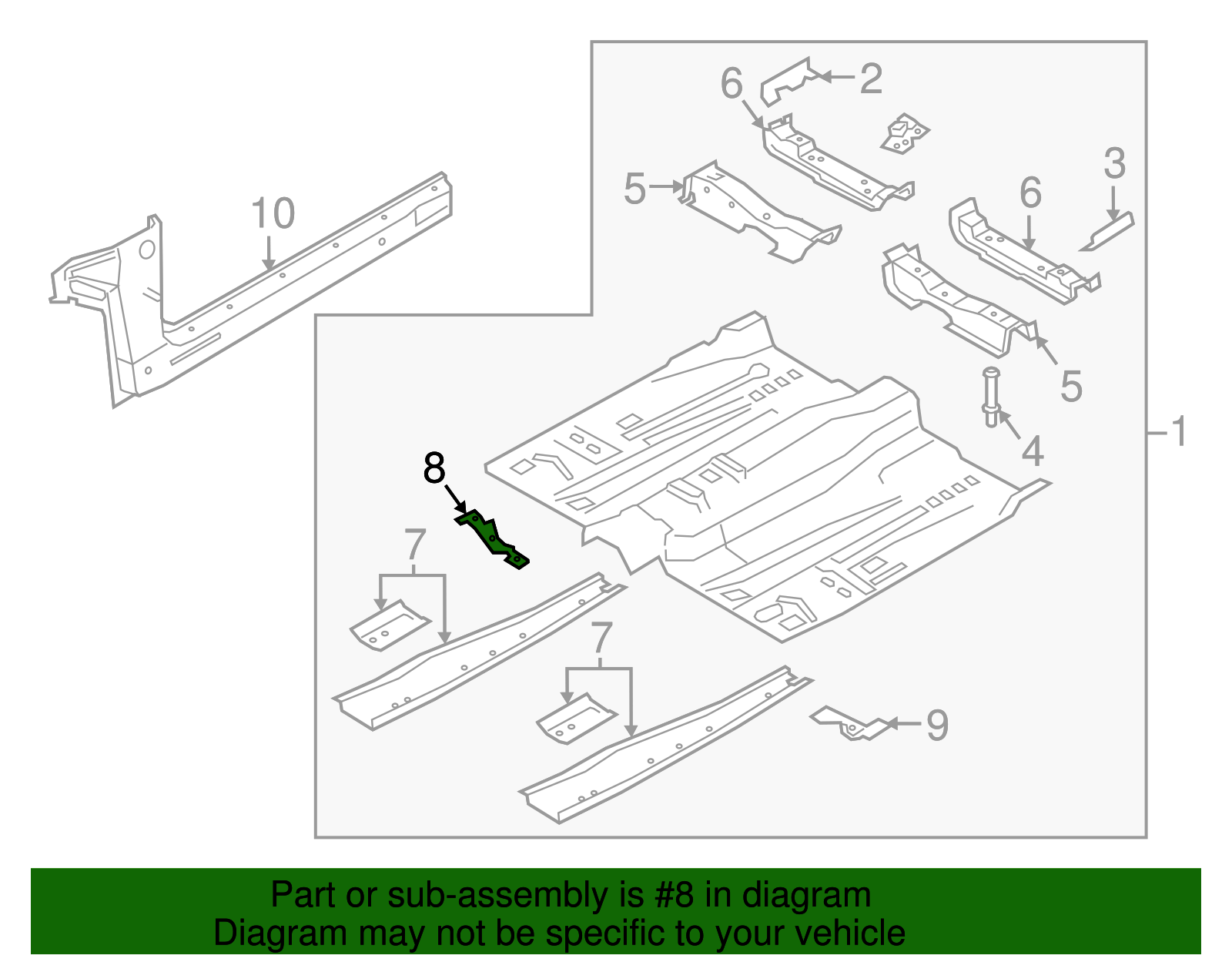 Floor Rail Reinforcement - Ford (HG9Z-54111K48-A)