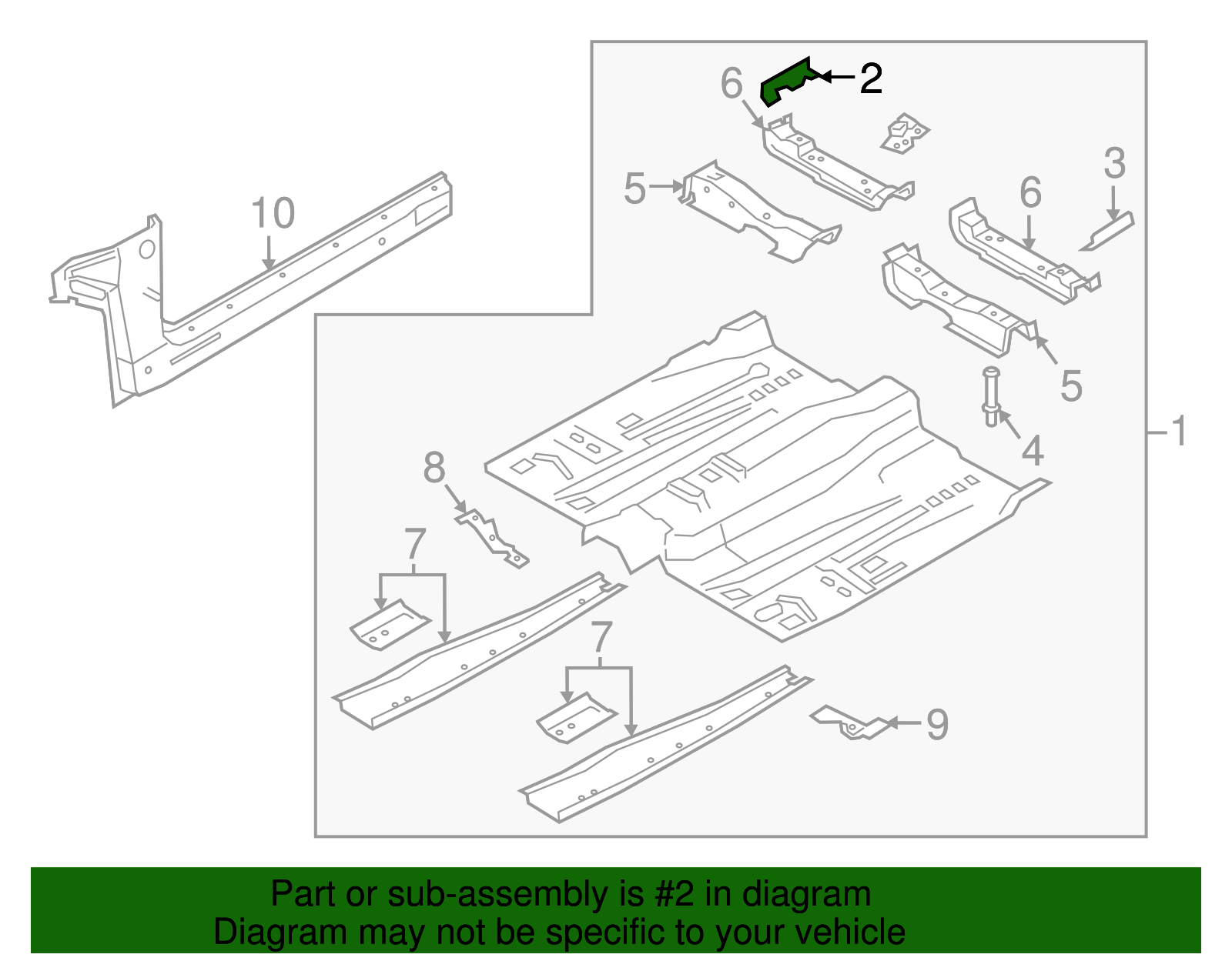 Front Floor Pan Support Bracket - Ford (HG9Z-5411144-B)