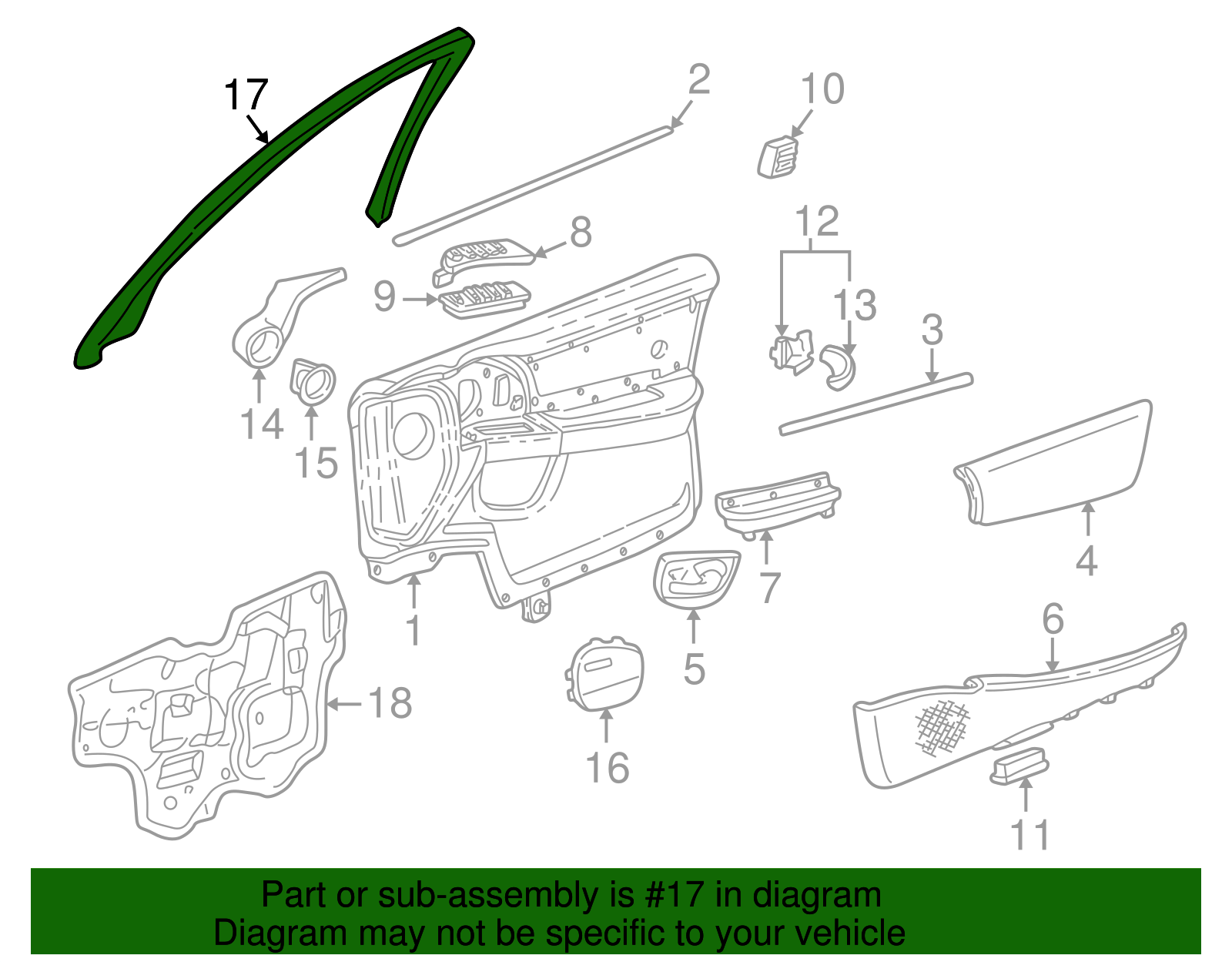 Upper Trim - Buick (25739144)