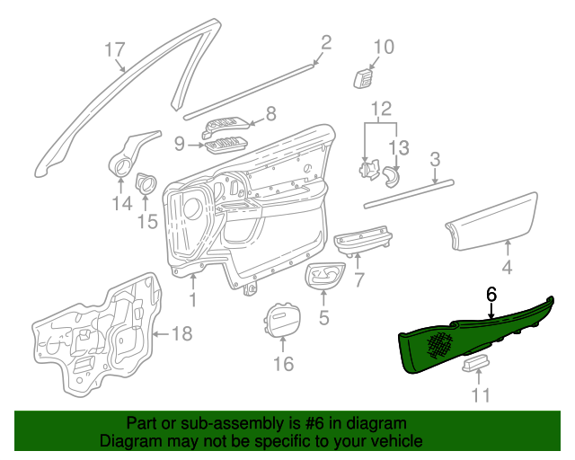 Genuine OEM Map Pocket Part 12373731 Fits 19982001 Buick Park Avenue