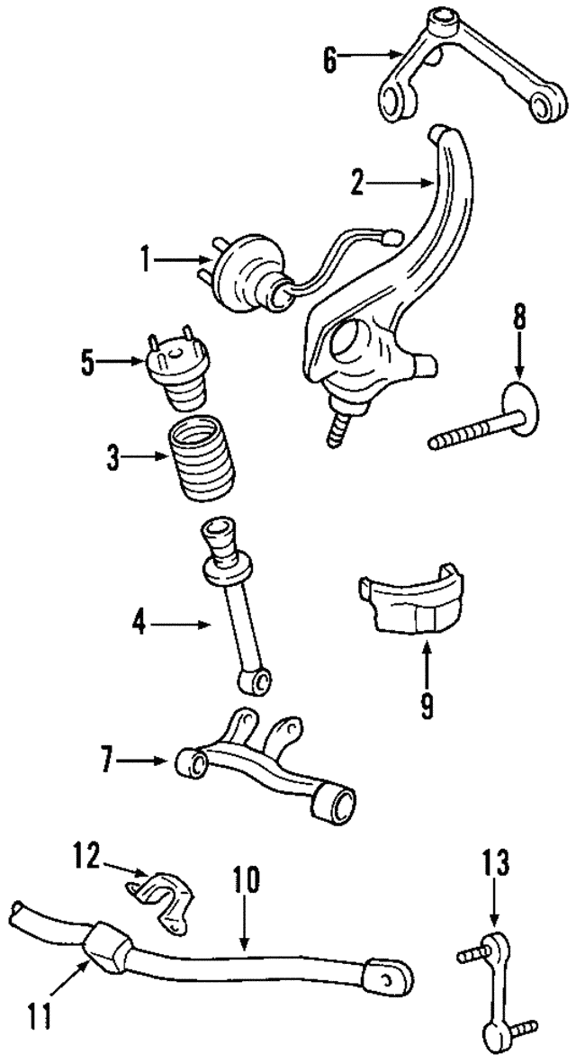2002-2005 Ford Thunderbird Strut BU2Z-18V124-J | Livermore ... sway bar 2002 lincoln ls engine diagram 