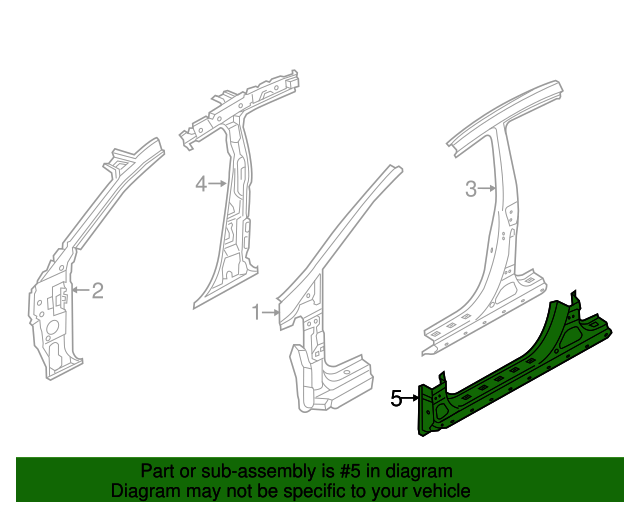 20112016 Hyundai Elantra Rocker Panel 713123XD01 QuirkParts