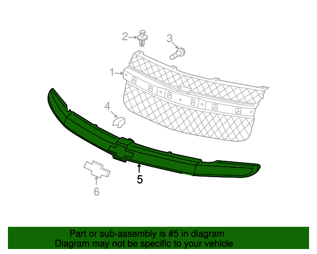 25906306 Front Grille Strap 20082009 Chevrolet Equinox Chevrolet