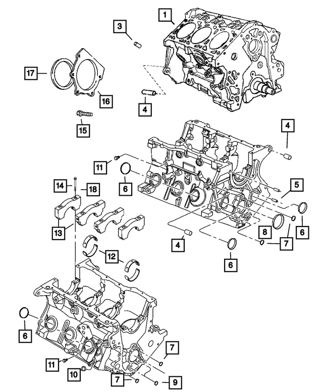 20072011 Mopar Crankshaft Rear Oil Retainer And Seal 68031388AA