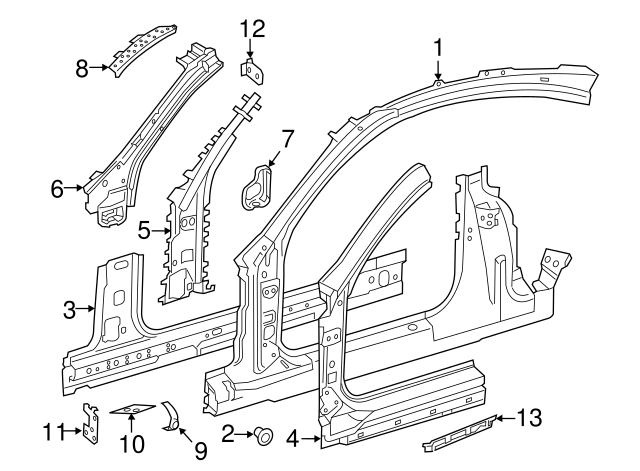 238-630-92-00 - Pillar Reinforced 2018-2023 Mercedes-Benz | Mercedes ...