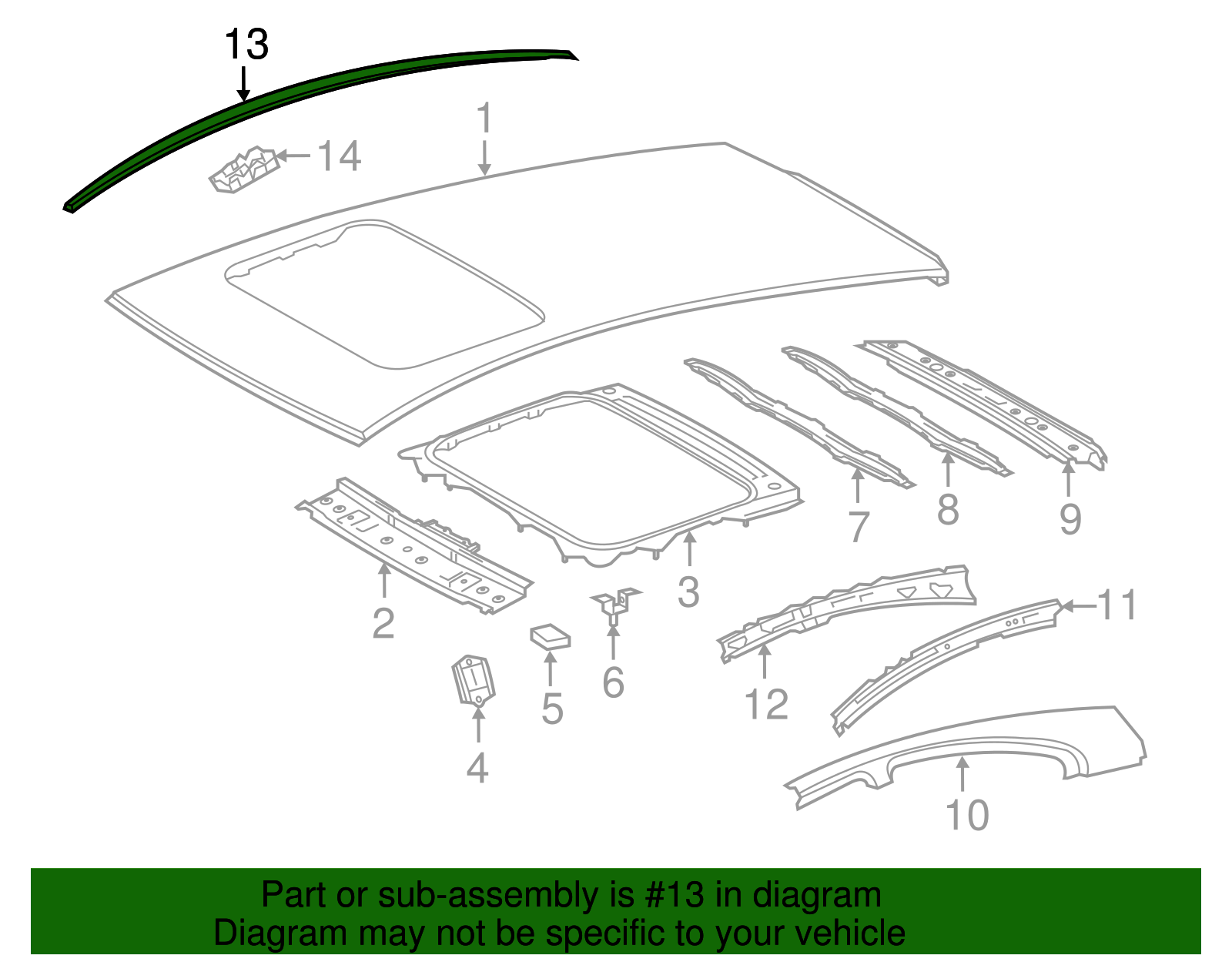 2012-2019 Toyota Prius C 2012-2019 Toyota Prius C - Roof Molding (Left ...