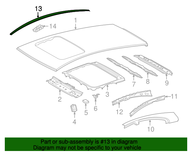7555152210 Roof Molding (Right) 20122019 Toyota Prius C Toyota