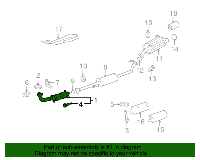Genuine OEM Honda Catalytic Converter Part 18160RZAA00 Fits 2007