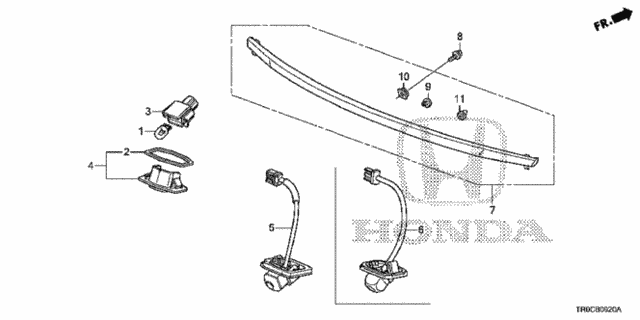 Genuine Honda 39530-TR3-A11 Rearview Camera Assembly