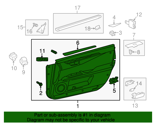 2016 Lexus Door Trim Panel 6762033E8020 OEM Parts Online