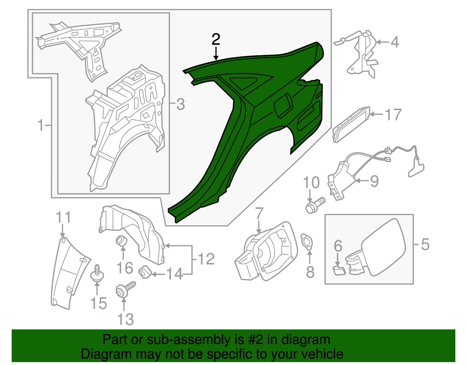 2011-2014 Hyundai Sonata Quarter Panel 71504-3QC00 | OEM Parts Online