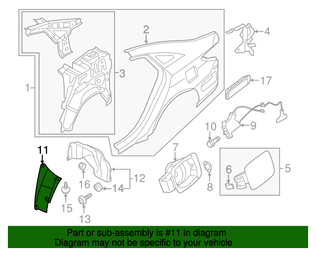 20112015 Hyundai Sonata Quarter Panel Splash Shield 868243S500