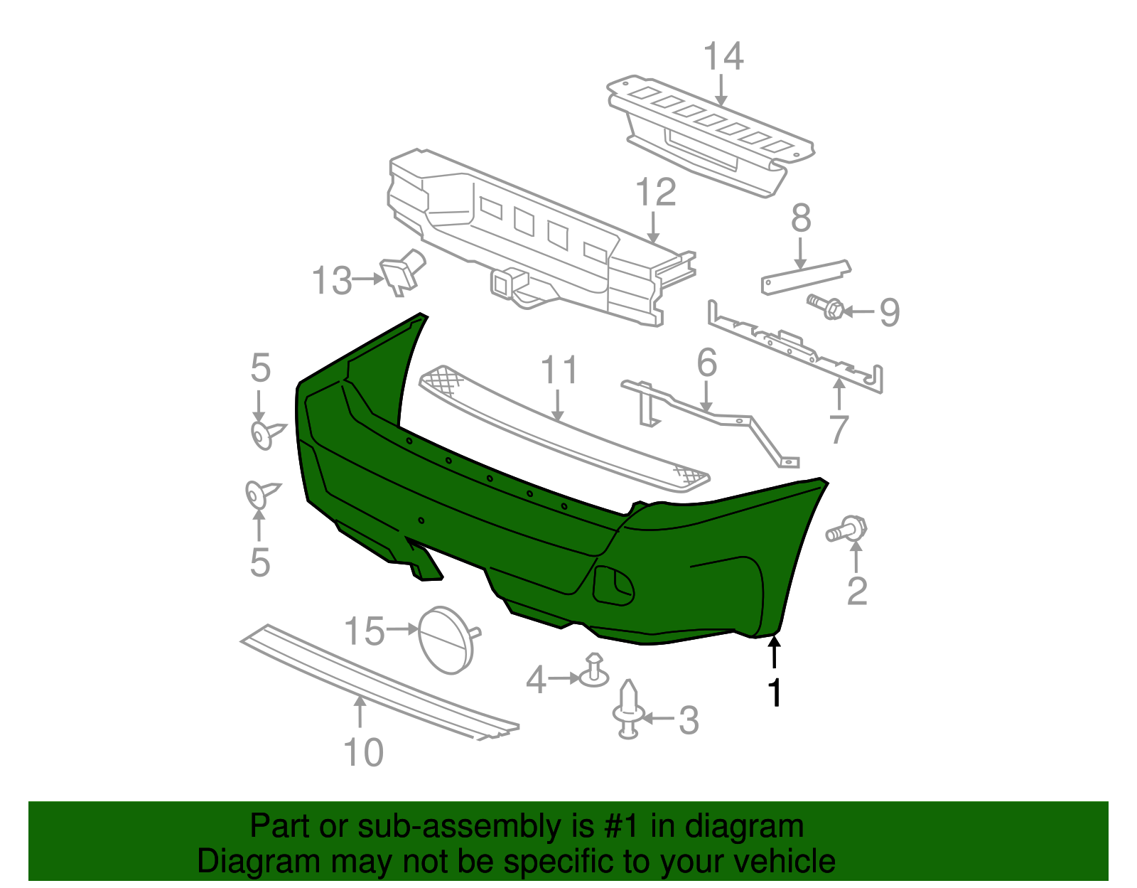 Rear Bumper Cover - GM (89045672)