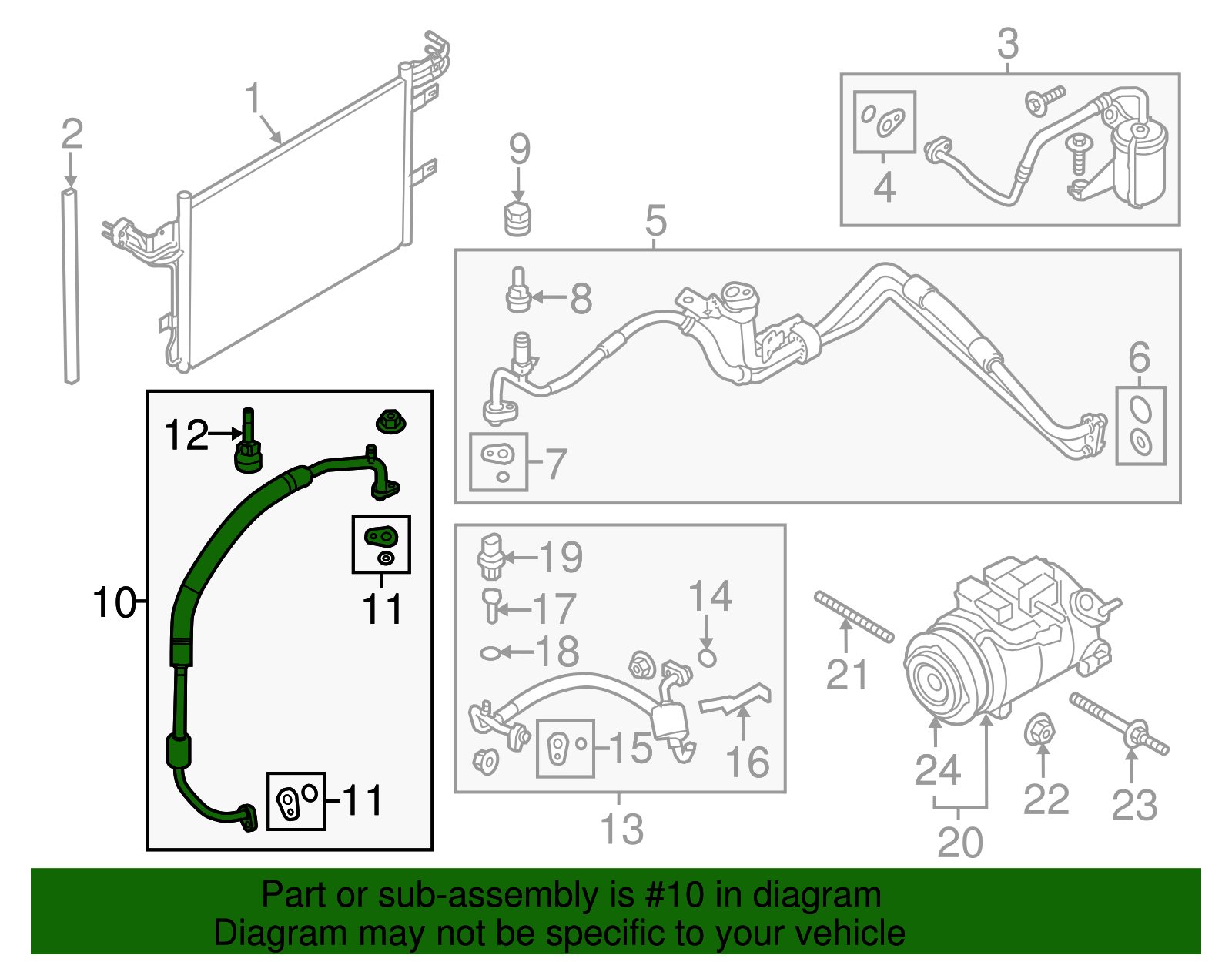 Motorcraft™ A/C Refrigerant Suction Hose - Ford (YF-37151)