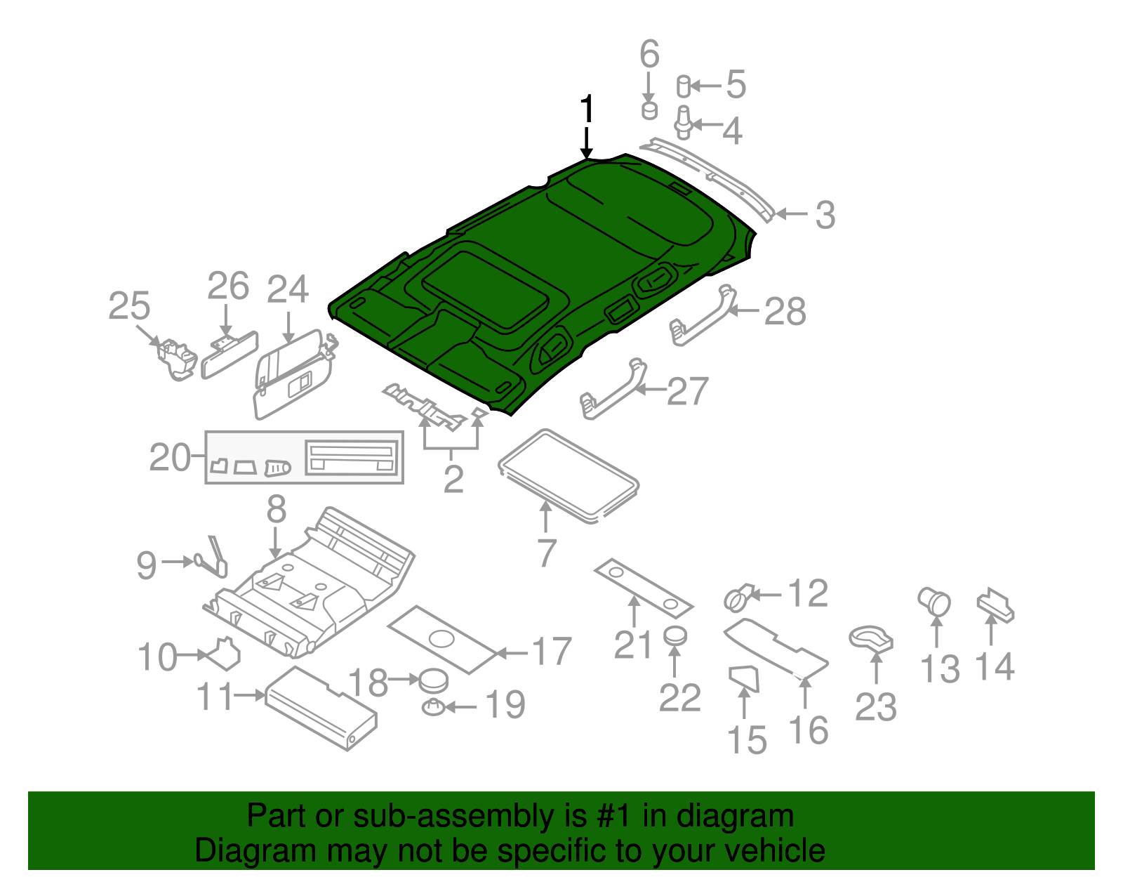Headliner - Volkswagen (7L6-867-502-KC-3U5)