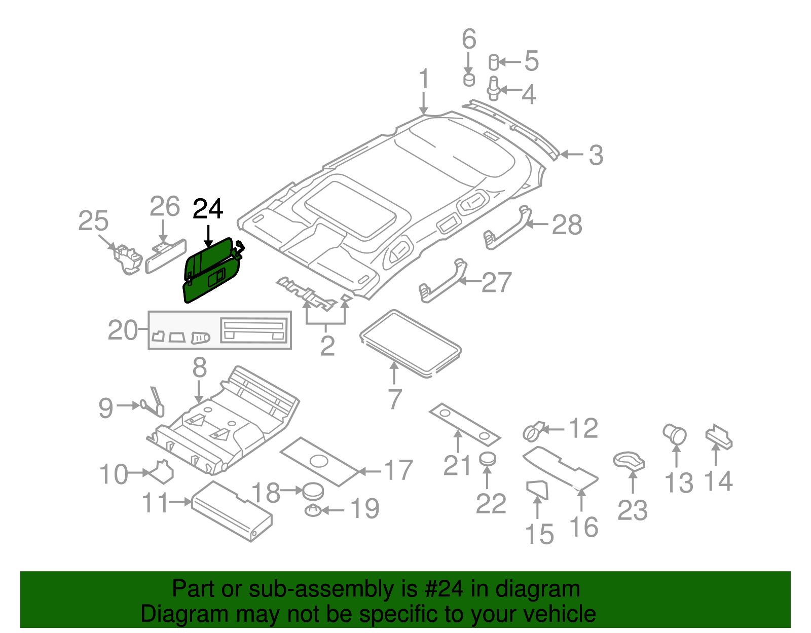 Sun Visor - Volkswagen (7L6-858-555-7H7)