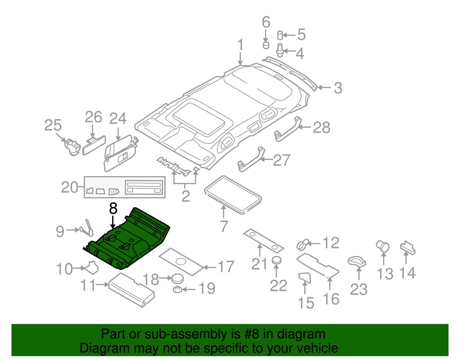 Overhead Console - Volkswagen (7L6-867-508-D-5J6)
