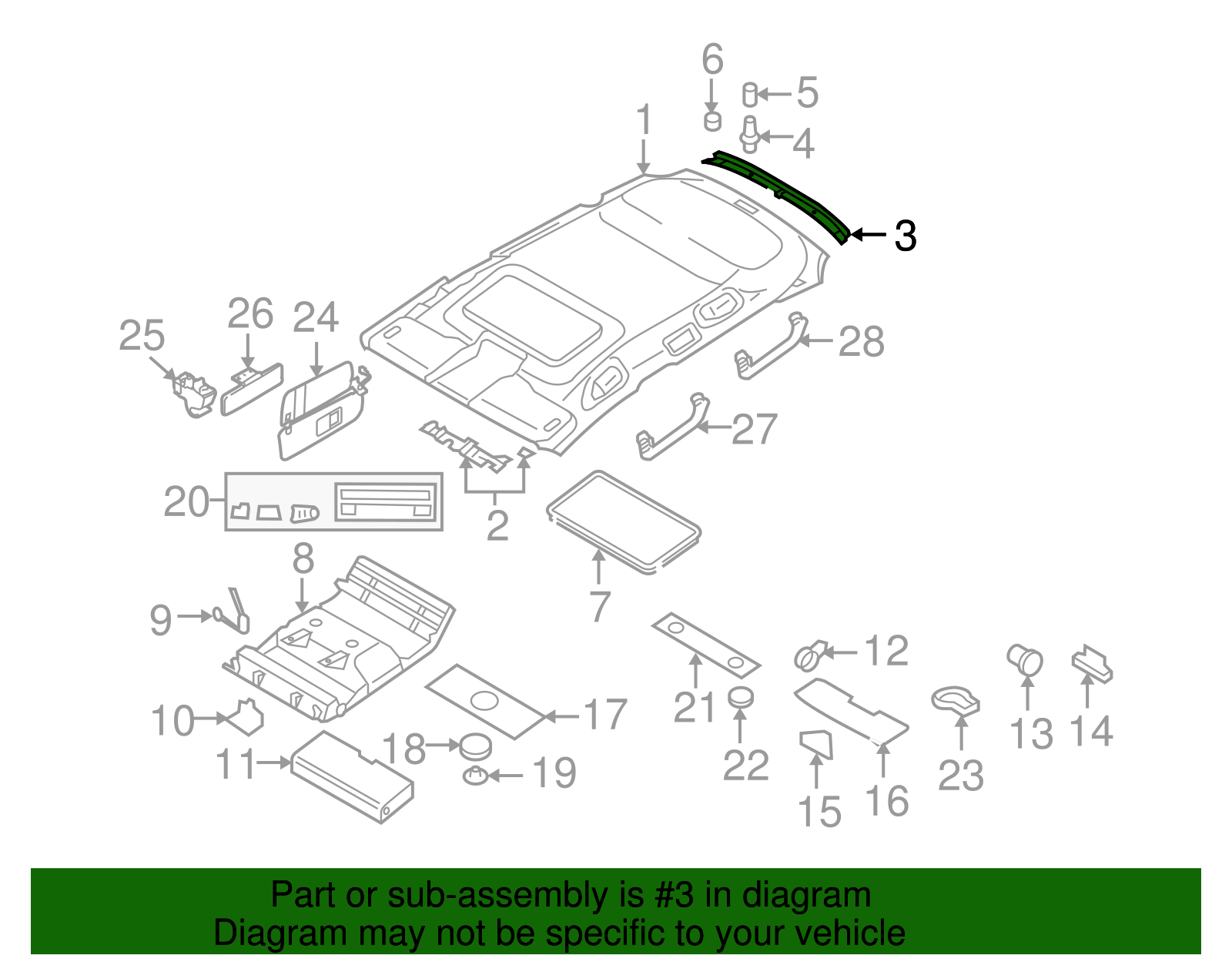 Rear Molding - Volkswagen (7L6-867-617-N-3U5)