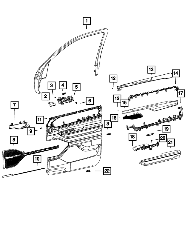 2022 Jeep Door Window Opening Molding, Right 6KN72TX7AD Mopar eStore