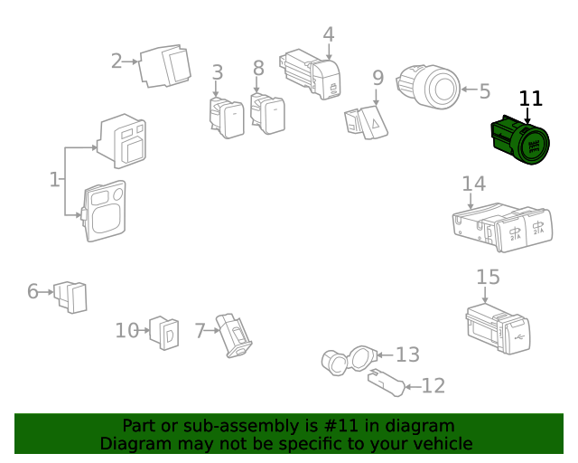 8961152034 Start Button 20182022 Toyota Sequoia OEM Genuine