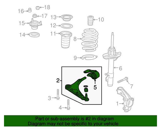 20202021 Honda Pilot 1622 Honda Pilot Left Front Lower Control Arm