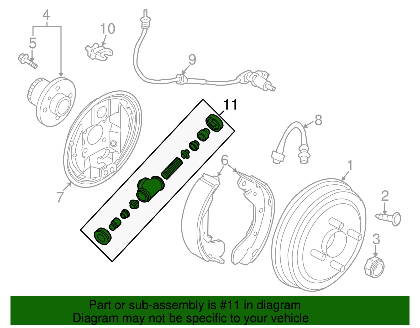 Rear Drum Brake Wheel Cylinder - GM (96574719)