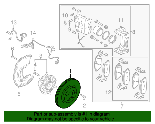 20182021 Kia Stinger Rotor 51712J5000 Genuine Kia Parts & Accessories