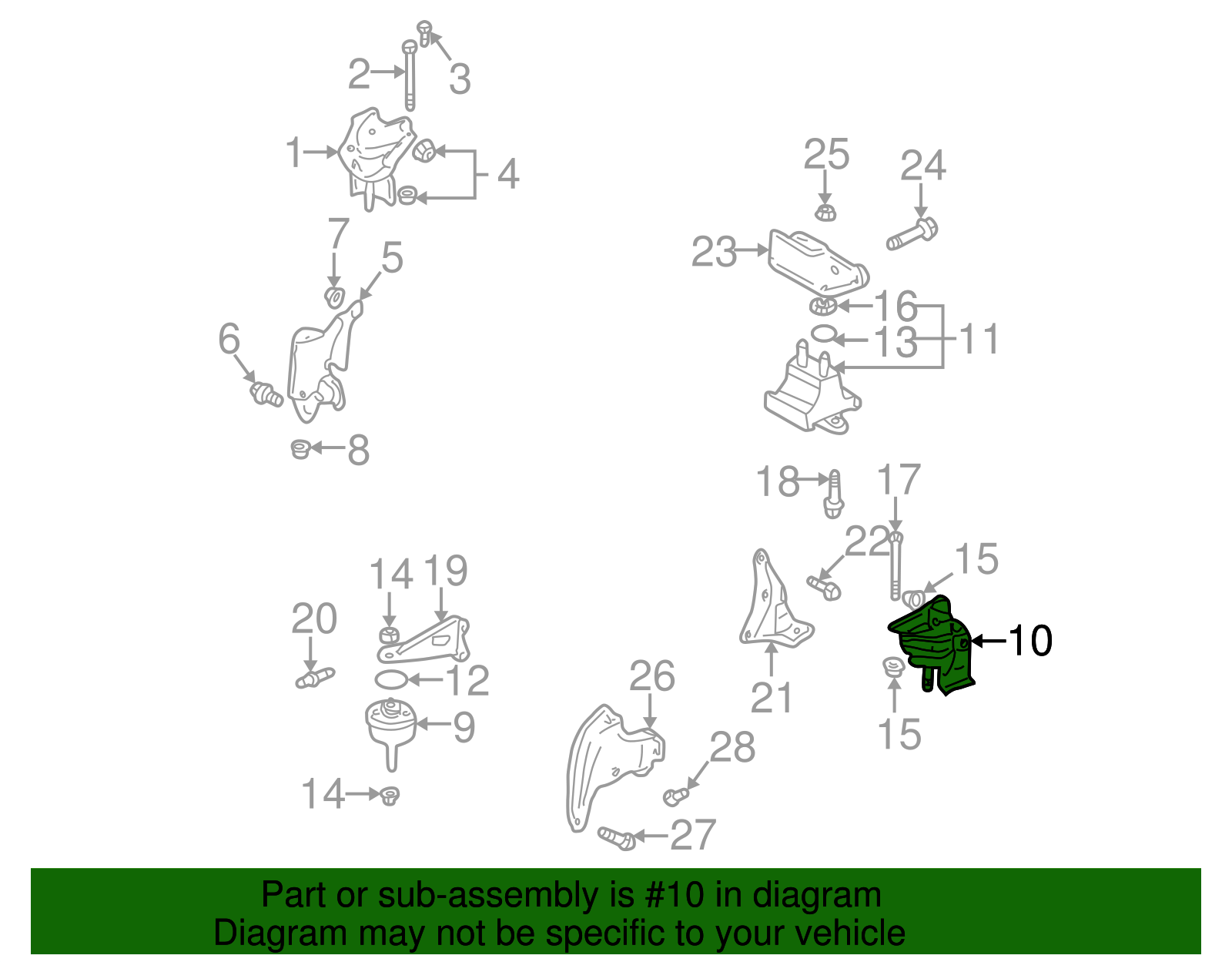 Automatic Transmission Mount - GM (25695932)