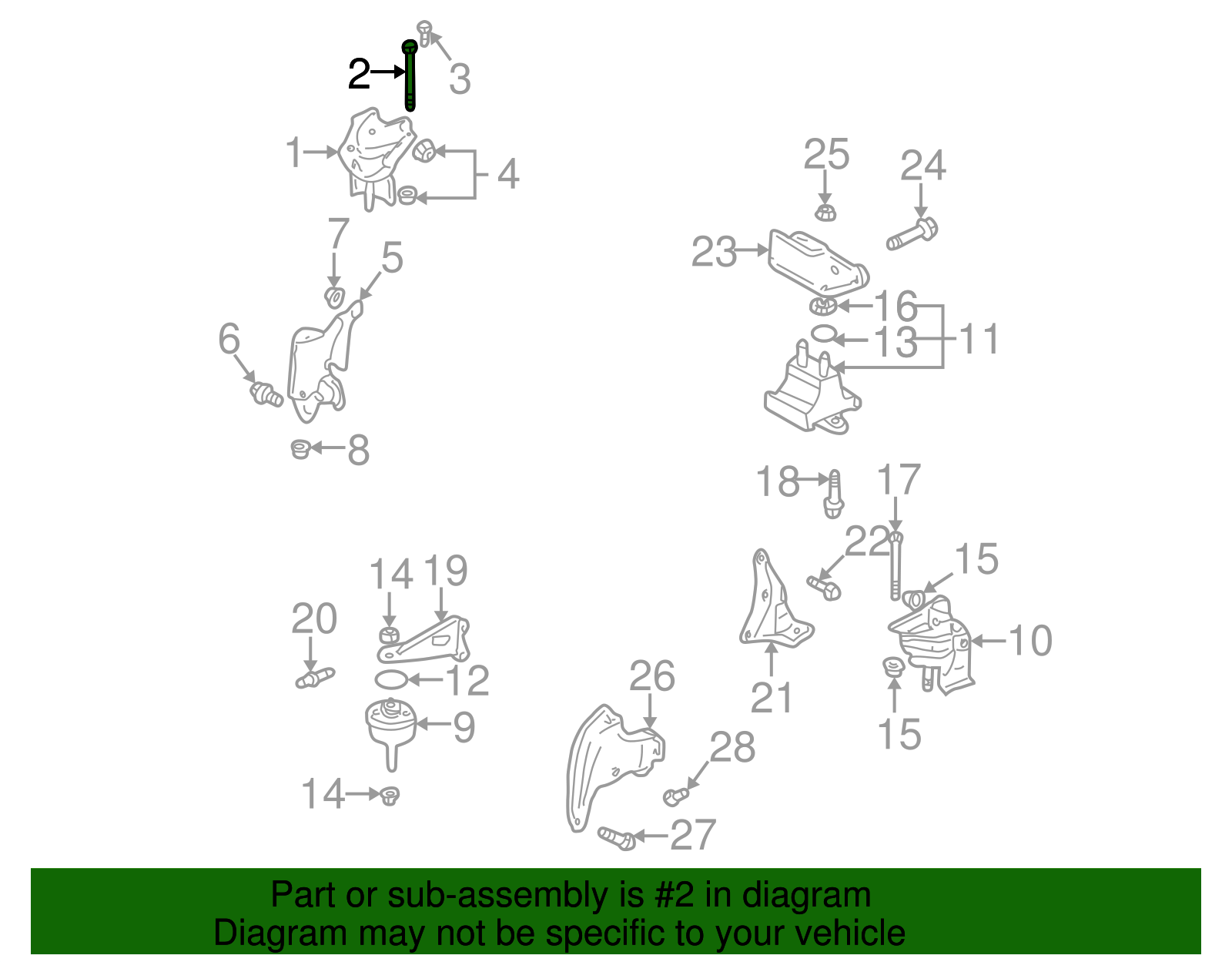 Motor Mount Bolt - GM (25643131)
