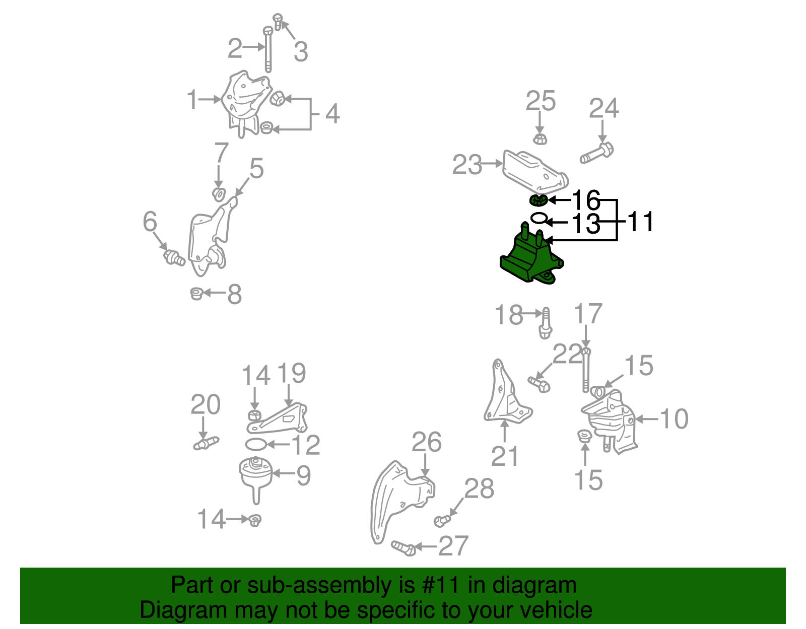Rear Transmission Mount - Buick (25723646)