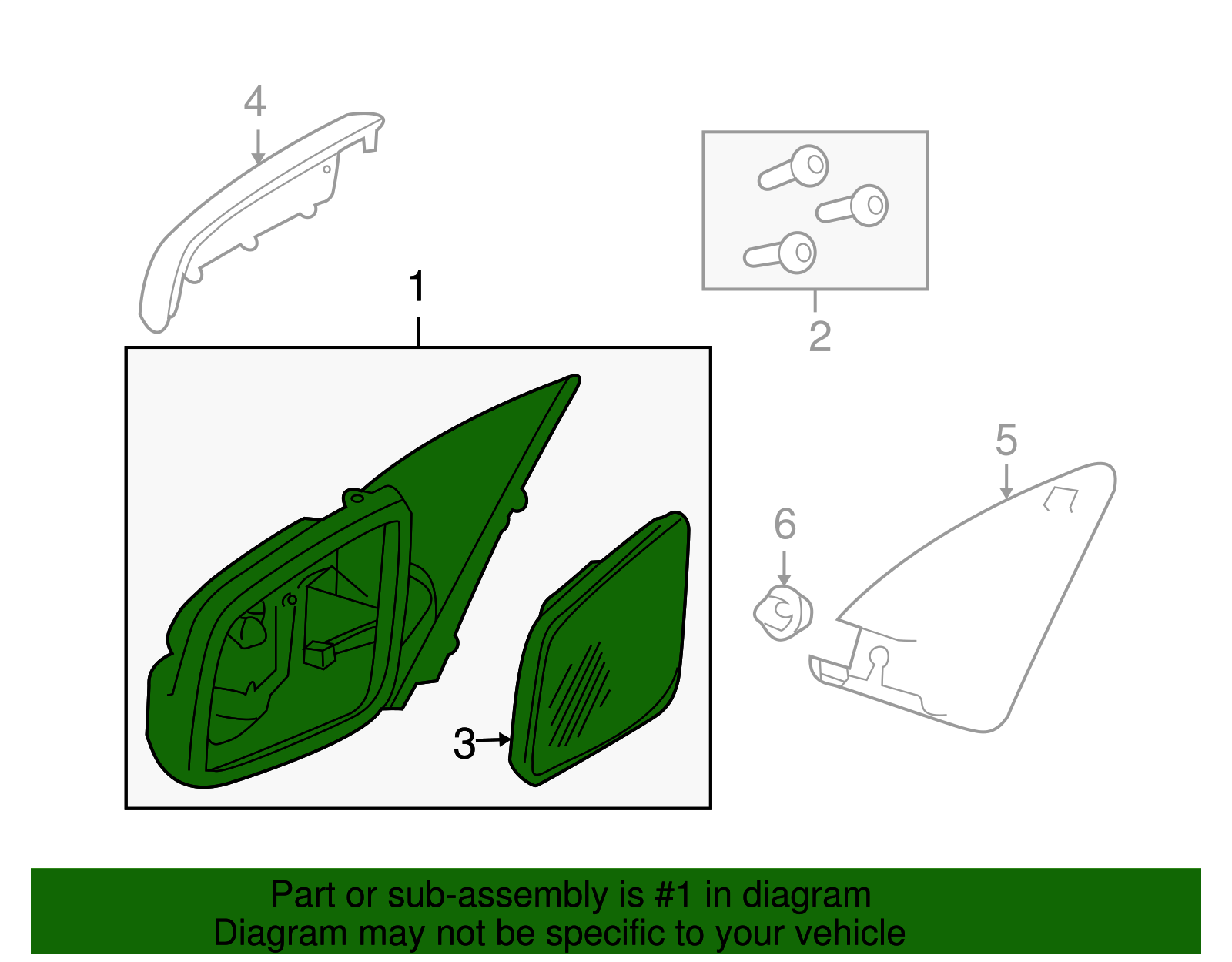 Passenger Side Door Mirror - GM (92214581)