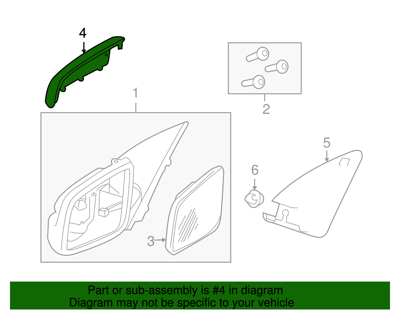 Chrome Driver Side Rearview Mirror Housing Cover - GM (92214924)
