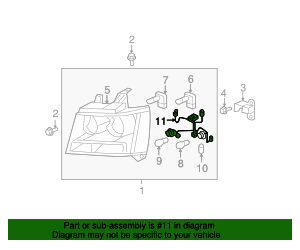 15950809 - Headlamp Wiring Harness 2007-2014 Chevrolet | Gateway Buick ...