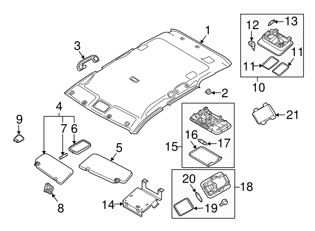 2013-2025 Sun-Visor Holder 96409-9DM0B | OEM Parts Online 2013-2025 Sun-Visor Holder 96409-9DM0B | OEM Parts Online