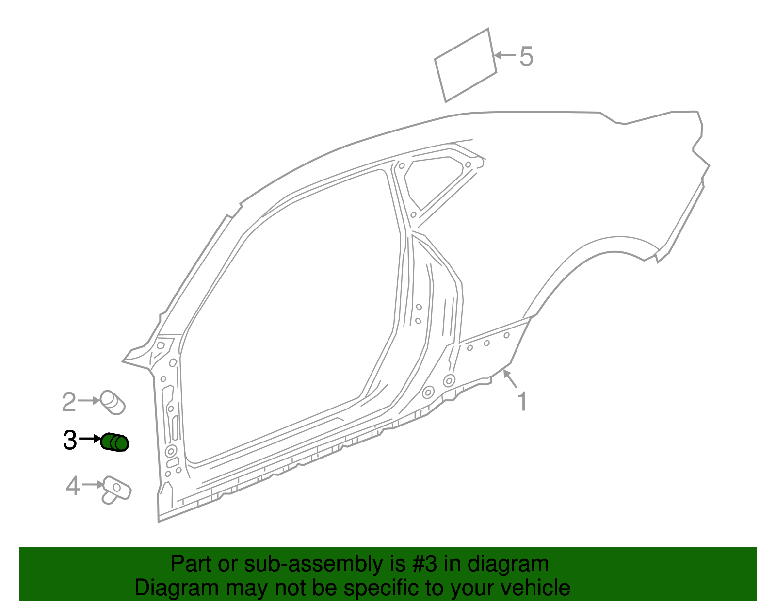 Rear Upper Fender Bracket with Nut - GM (84027303)