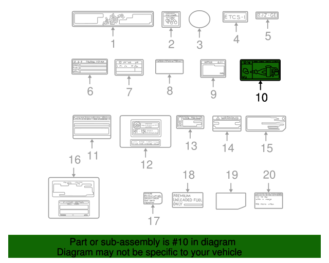 1779246110 Vacuum Diagram 20012005 Lexus IS300 My L Parts
