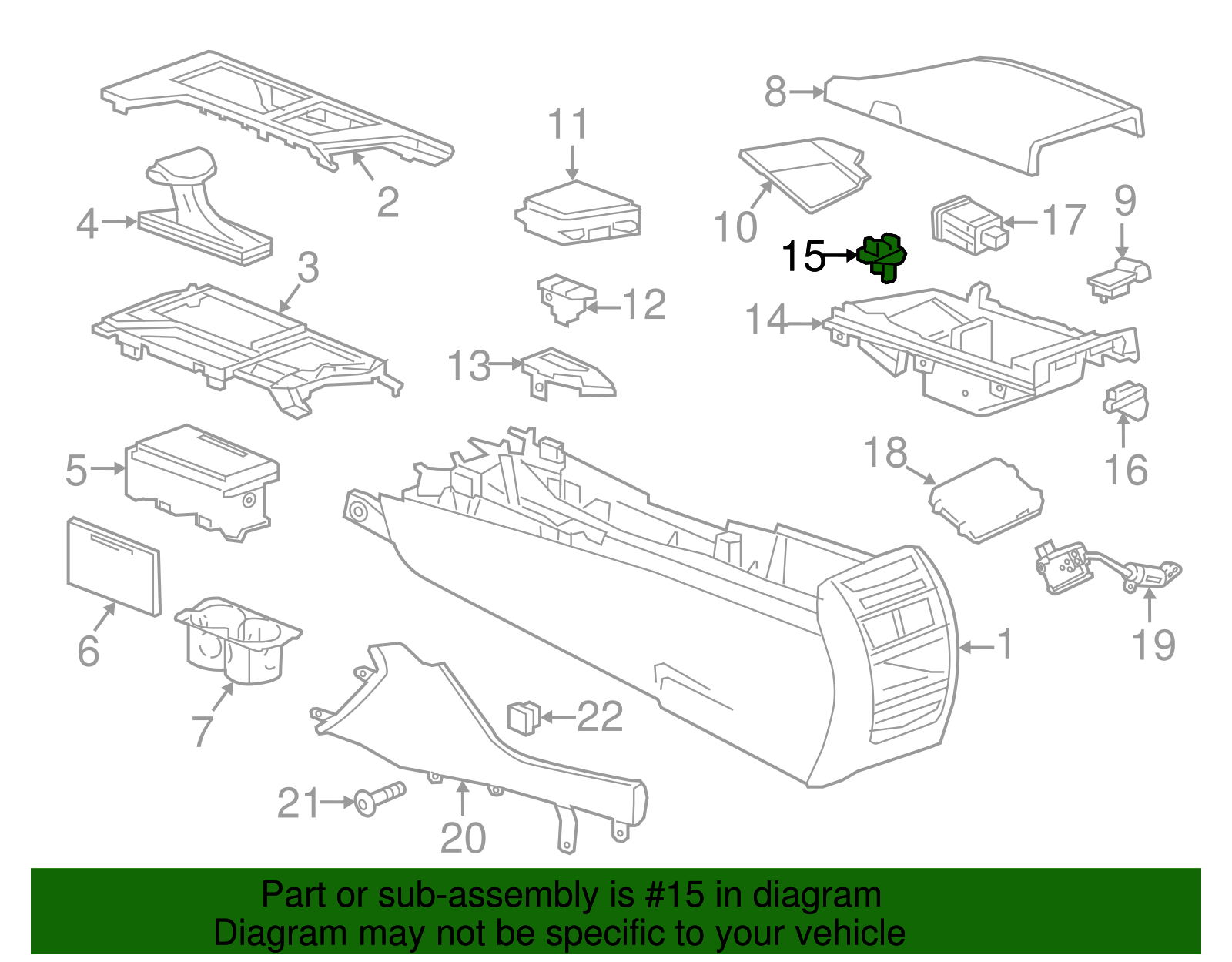 Front Floor Console Holder - GM (84094187)