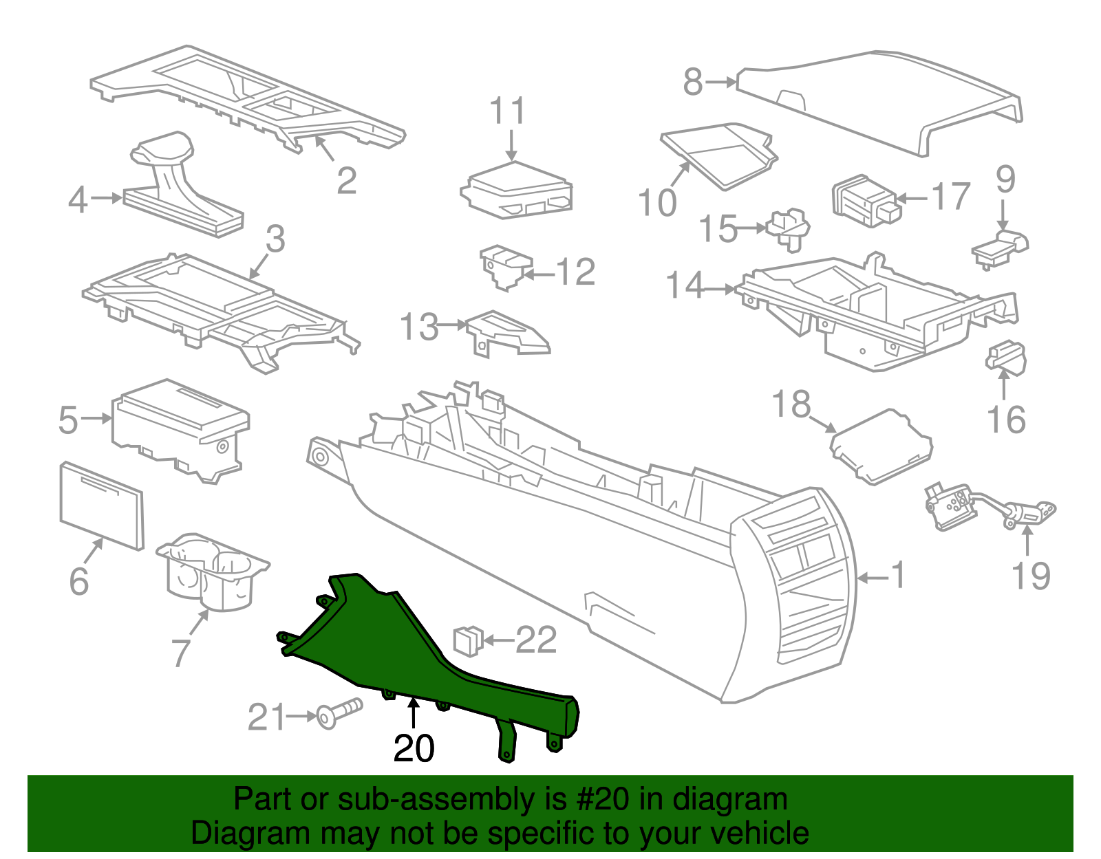 Very Light Cashmere Passenger Side Console Panel - GM (84094196)