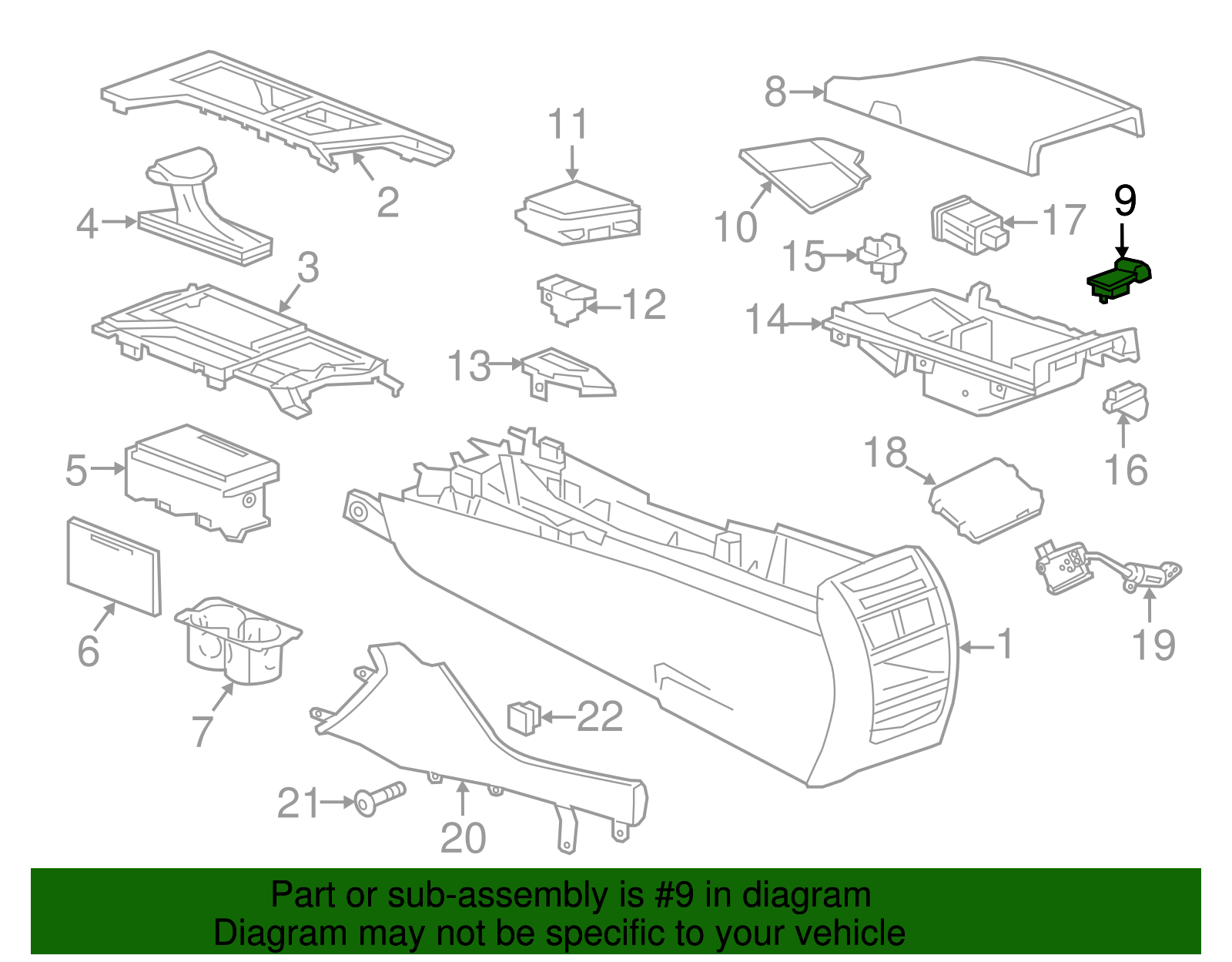 Front Floor Console Armrest Hinge - GM (84094186)