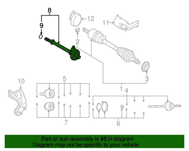 20092011 Mazda Tribute Intermediate Shaft ZZDC25700