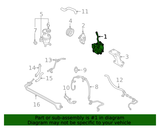 6L8Z3A696BA Power Steering Pump 20042007 Ford Ford OEM Parts Direct